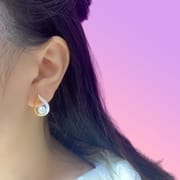 Natural Freshwater Pearl Earrings Water Drop Arc Drop Glaze Light Luxury High-grade Earrings New Chinese Style Elegant High-grade Earrings