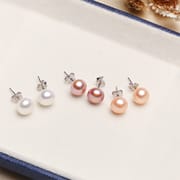 Pearl earrings s925 silver ear pin simple all-match exquisite small freshwater pearl earrings for women