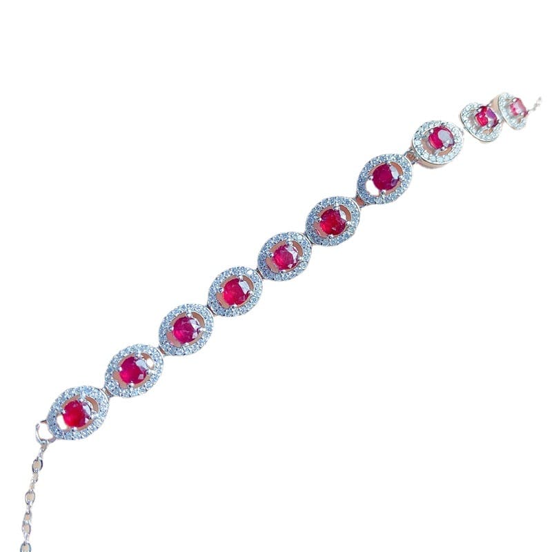 925 silver inlaid newly baked ruby bracelet exquisite style beautiful ladies live supply overseas supply