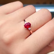 Natural Ruby ladies ring wholesale burn can do certificate 925 sterling silver live pigeon blood red