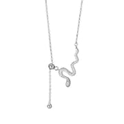 Po S999 Sterling Silver Fashion Snake Necklace Women's Distinctive Clavicle Chain Niche Light Luxury Design Sense Neck Chain for Hair