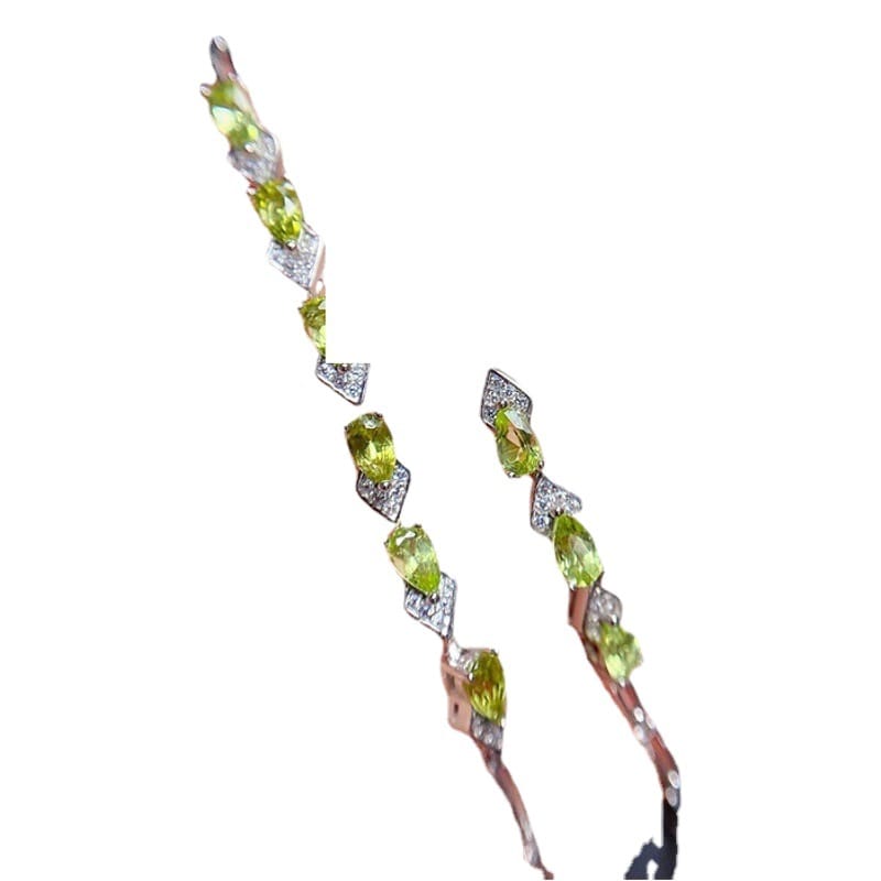 New arrival natural olivine bracelet 925 silver inlaid gift wholesale