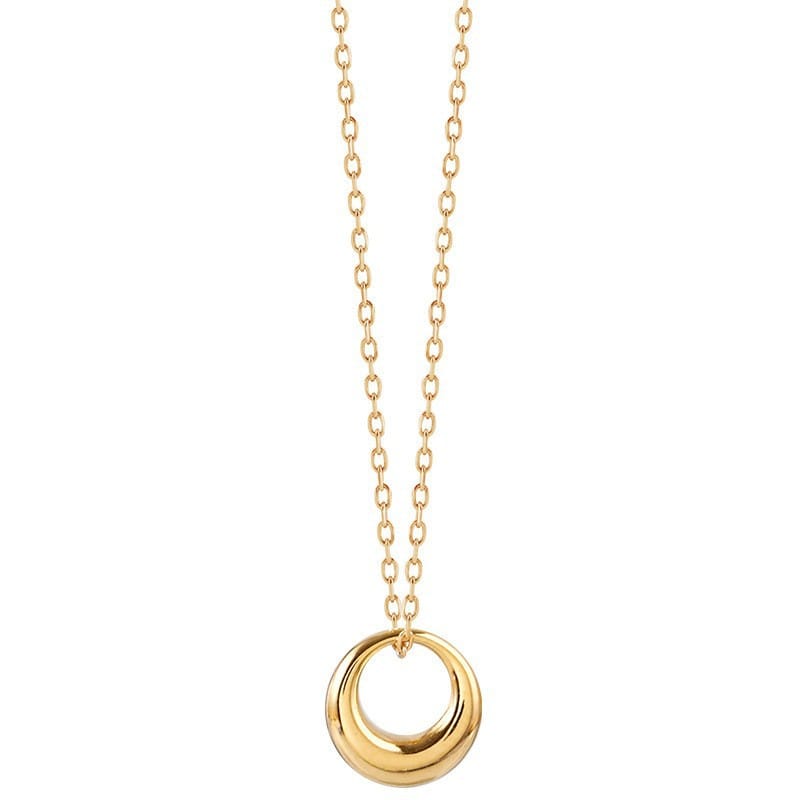 S925 Sterling Silver Necklace Female Niche Geometric Design Sense Ring Cold Style Clavicle Chain Simple Temperament