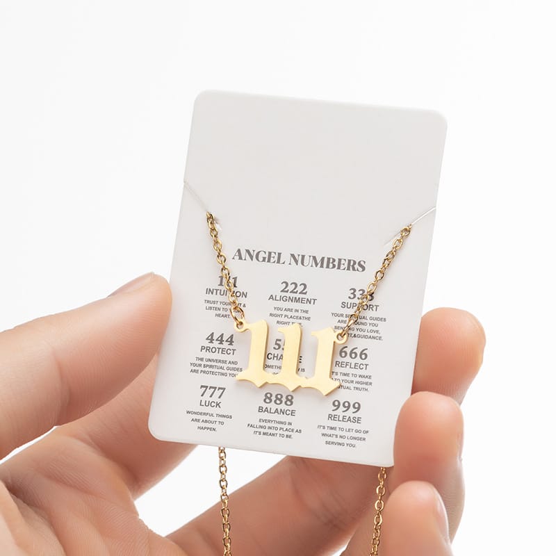 2024 Women's New Arrival Angel Lucky Numbers Pendant Necklace Fashion 000-999 Stainless Steel Vintage Necklace