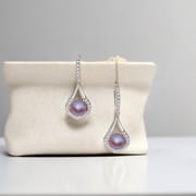 Natural Freshwater Pearl Earrings French Simple Drop-shaped Long Small Ear Drop Fashionable Earrings All-match Elegant Earrings