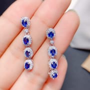Natural sapphire stud earrings style fashionable gem color is exquisite ladies live supply has been tested