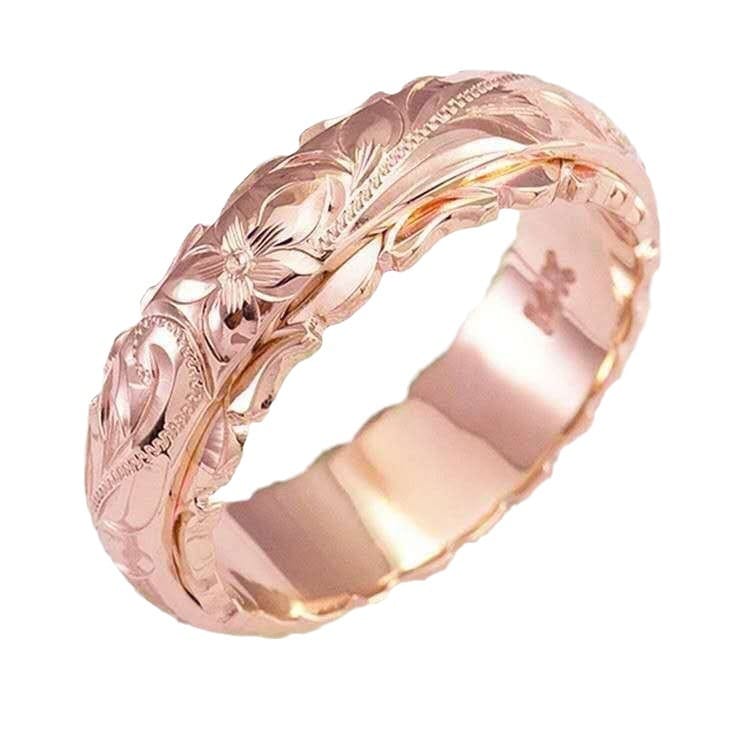 Dragon and cross-border new simple fashion carved rose flower ring Europe and the United States vintage jewelry tail ring
