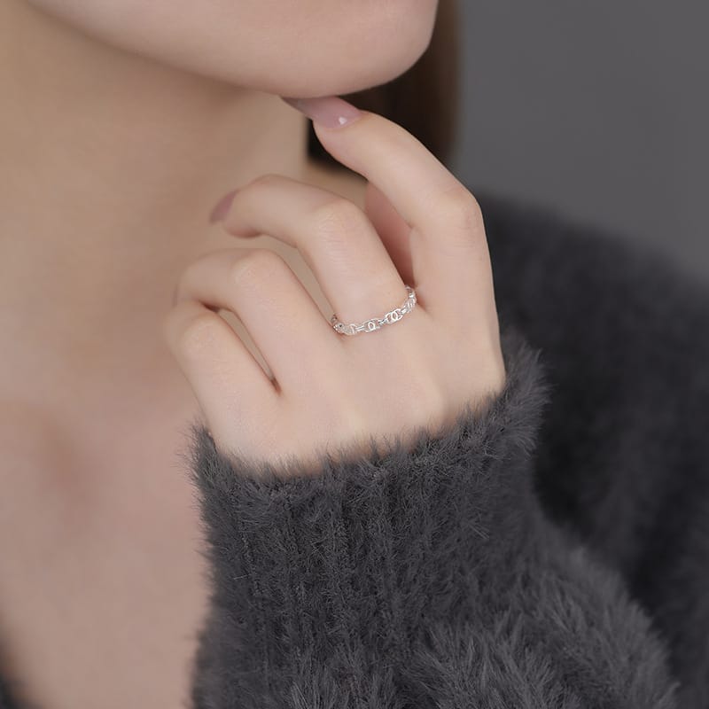 Po S999 Foot Silver Cross Hollow Ring Fashion Personality Simple Korean Style Elegant Design Geometric Bracelet Hair