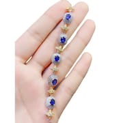 Fashion New Simple Two-color Japanese Light Luxury DIY Inspection Natural Sapphire Bracelet 925 Silver Live Supply