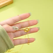 Po S999 Foot Silver New Lotus Tassel Necklace Women's Retro Chinese Style Lotus Pendant Hair Elegant