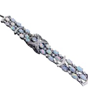 Natural opal bracelet luxury exquisite ladies 925 silver inlaid gemstone fire color beautiful color treasure wholesale