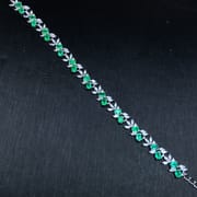 925 silver inlaid natural emerald bracelet with extended chain Women's bracelet TikTok supply wholesale