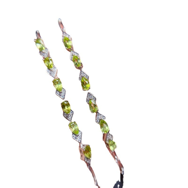 New arrival natural olivine bracelet 925 silver inlaid gift wholesale