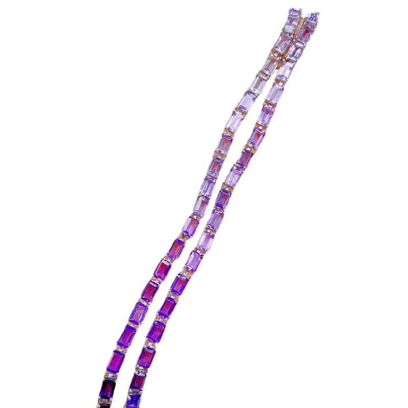 New on the new natural amethyst bracelet 925 silver inlaid gift wholesale anise 4*6mm jewelry wholesale