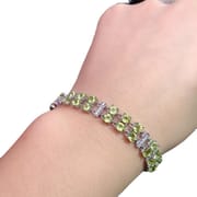 Natural Olivine Bracelet Wholesale 925 Silver Inlay 6x 8mm Receive Orders