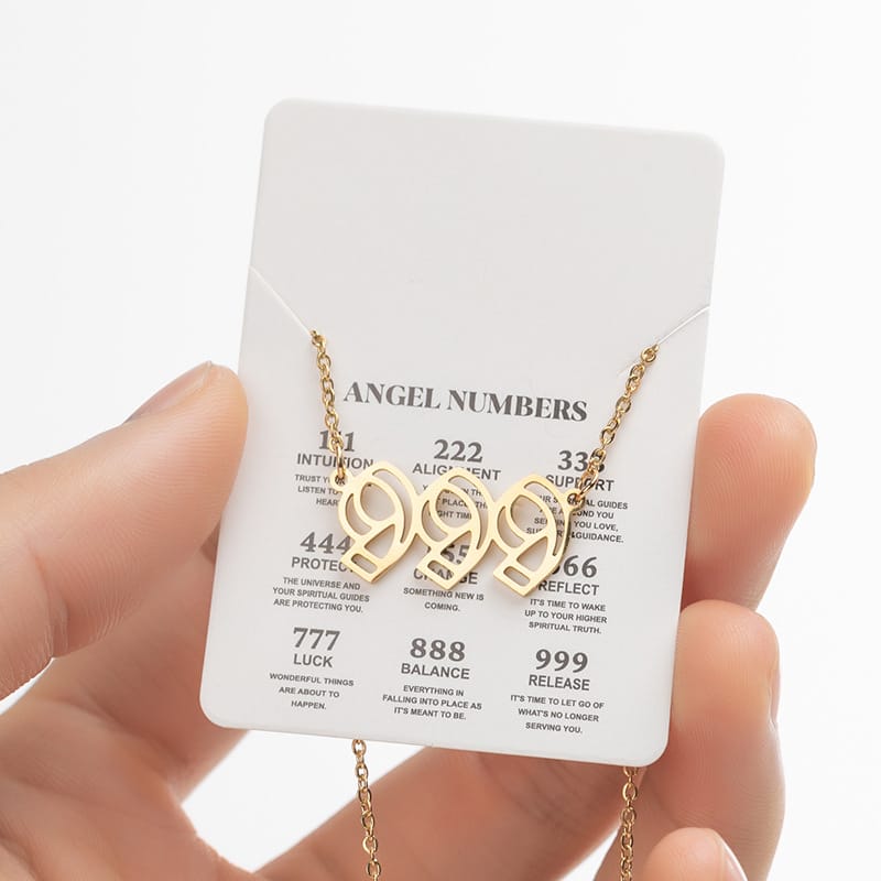 2024 Women's New Arrival Angel Lucky Numbers Pendant Necklace Fashion 000-999 Stainless Steel Vintage Necklace
