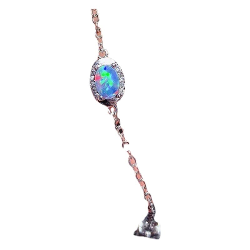 New Natural Australian Opal Bracelet 925 Silver Inlaid Gift Wholesale