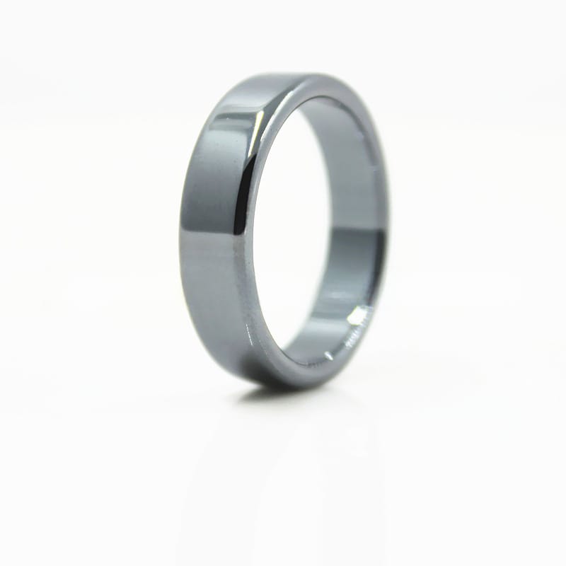 Amazon wish Cross-border Blackstone Ring Non-magnetic Arc Flat Ring Wide Ring European and American Simple Men's and Women's Ring