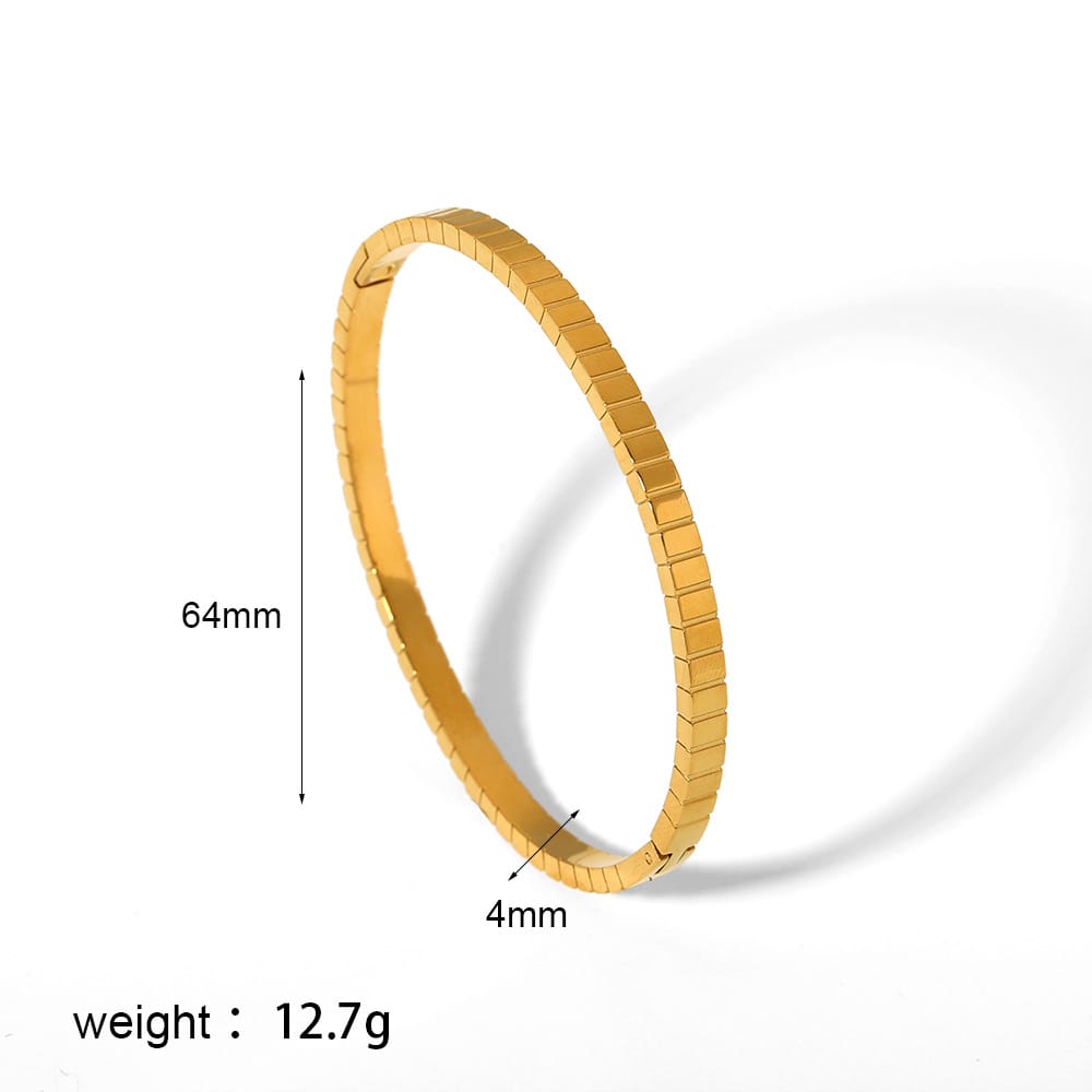 European and American-style light luxury bracelet six-pointed star buckle bracelet 18K gold stainless steel inlaid zirconium bracelet high-grade bracelet for women
