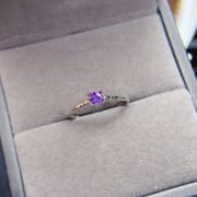 Factory wholesale explosions natural amethyst ring S925 silver inlaid with the main stone 3*3 selling Europe and the United States a generation of hair