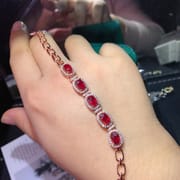 Ruby bracelet 925 silver inlaid ruby bracelet with extended chain adjustable one-piece delivery