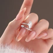Po S999 Silver Ginkgo Ring Unique Design Cold Style Niche Design Fresh Elegant Bracelet
