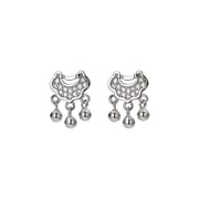 Aobao S999 pure silver safety lock stud earrings National Style National Fashion Women's Light luxury high-grade Chinese style accessories earrings earrings