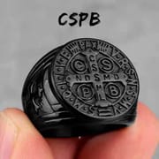 Haiteng source factory titanium steel ring cspb cross men's ring stainless steel European and American trendy men's personality factory direct sales