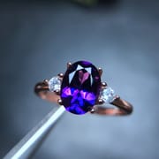 Simple style Japanese and Korean light version 925 silver amethyst ring wholesale factory to receive various orders