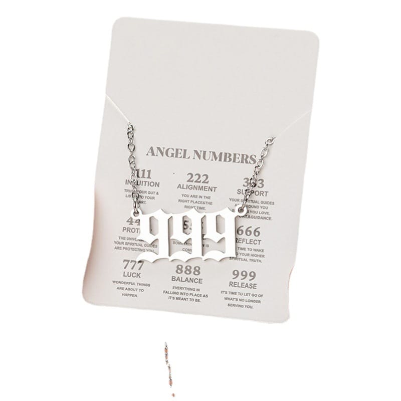 2024 Women's New Arrival Angel Lucky Numbers Pendant Necklace Fashion 000-999 Stainless Steel Vintage Necklace