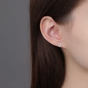 Po S999 Foot Silver Niche Design Butterfly Moon Earrings Women's Sweet Han Feng Fresh Elegant Earrings for Hair