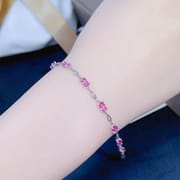 DIY Natural Pink Sapphire Bracelet Shake Tone Live Supply 925 Silver Papalacha Powder Sapphire Wholesale
