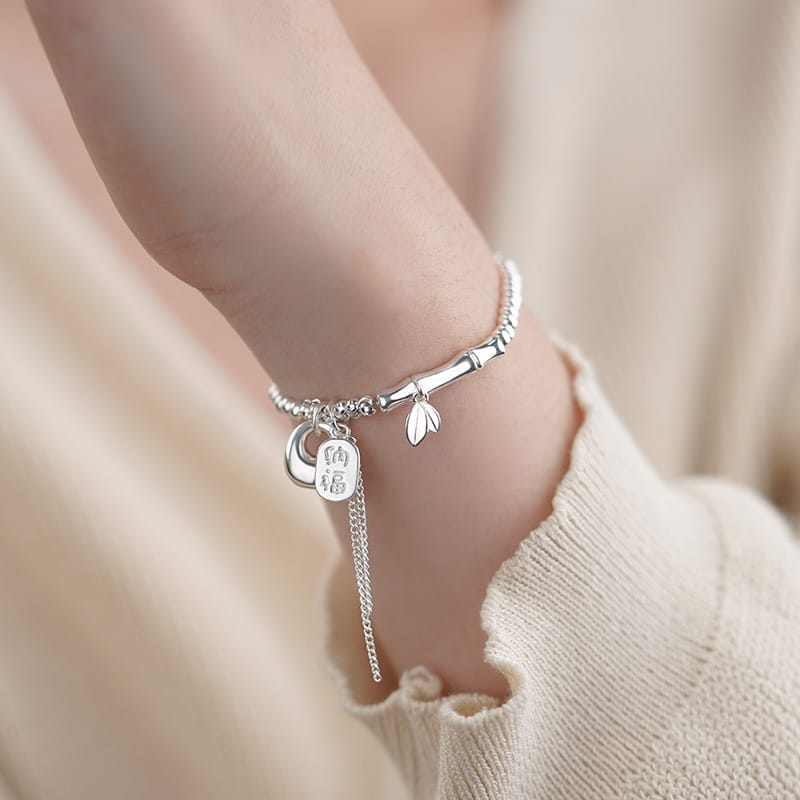 Po S999 Foot Silver Fat Tuo Bracelet 2024 New Fresh Bamboo Chinese Fashion Send Girlfriend Bracelet for Hair