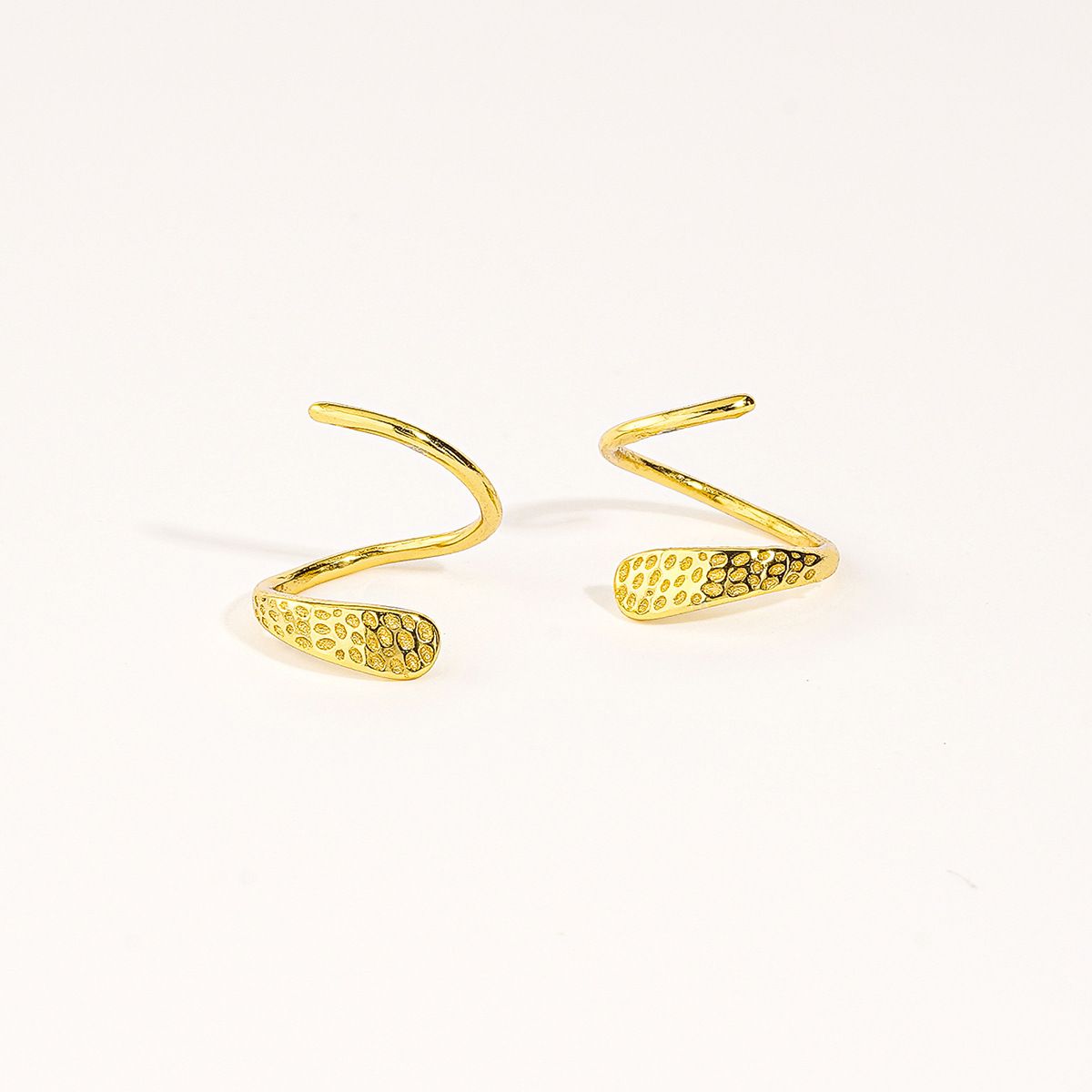 S925 sterling silver niche design double-layer line earrings female temperament concave-convex granular ear ring simple