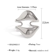 Titanium steel ring 18K gold non-fading women's light luxury high-end European and American stainless steel lava open ring hand jewelry