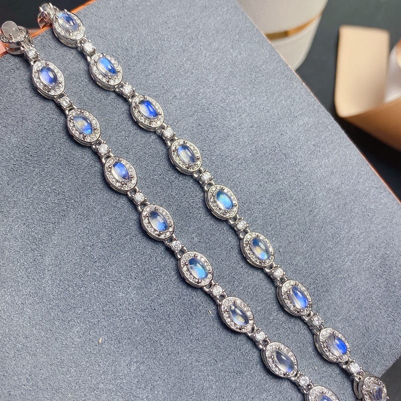 New arrival natural Moonstone bracelet 925 silver inlaid gift wholesale