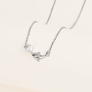 S925 sterling silver with fresh water pearl happy dolphin necklace