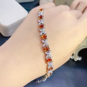 Natural citrine bracelet wholesale 925 silver citrine ladies Bracelet 4*6 Luxury Luxury Luxury High sense