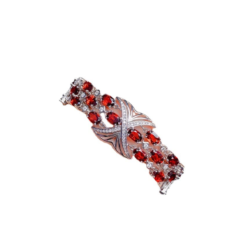 Natural garnet bracelet women 925 silver 4 * 6mm Garnet girl bracelet gift colorful treasure wholesale