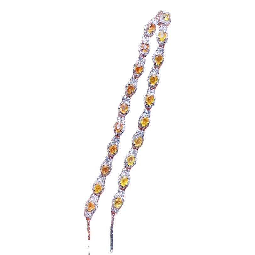 Natural sapphire bracelet girls 925 silver sapphire bracelet 3 * 4mm bare stone live broadcast colorful treasure wholesale