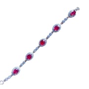 New Burned Ruby Bracelet Exquisite 925 Silver Inlaid Style Beautiful Ladies Live Supply Overseas Supply
