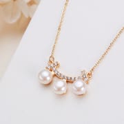 Pearl Jewelry Balance Beam Necklace Girly Temperament Freshwater Pearl Pendant Clavicle Chain Necklace Women