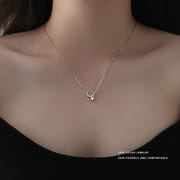 Aobao S999 pure silver exquisite light luxury high-grade star and moon necklace super shiny fashionable exquisite small niche clavicle chain