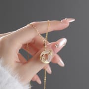Po S999 Foot Silver Guofeng Koi Chalcedony Necklace Women's Chinese Retro Light Luxury Exquisite High-grade Necklace Hair