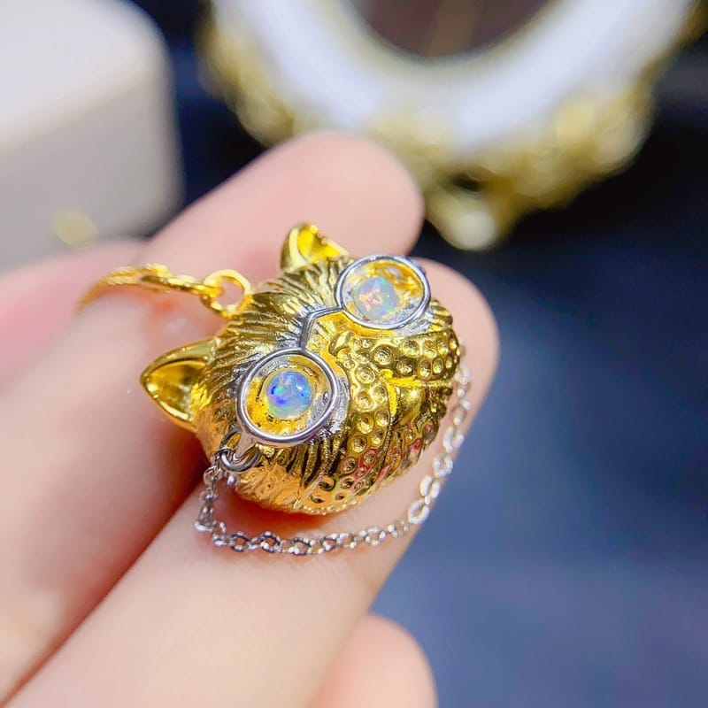 New arrival natural opal pendant 3 * 3mm fire color good lady pendant necklace 925 silver wholesale live TikTok