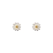 Po S999 Silver Daisy Earrings Advanced Design Cute Sweet Temperament Ear Pole Small Earrings for Hair