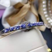 New S925 silver inlaid natural stone bracelet 4 * 6mm gift wholesale Live supply