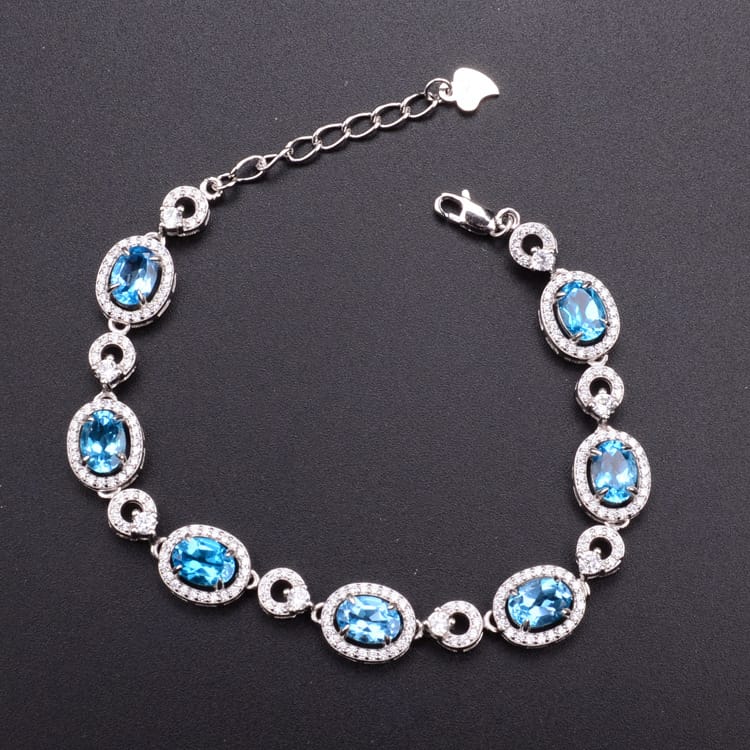 New Arrival Bracelet Bracelet 925 Silver Inlaid Natural Topaz Garnet Olivine