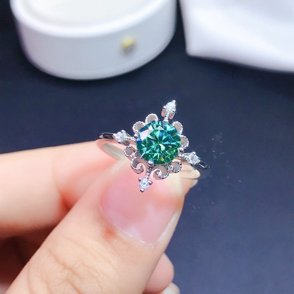 New overseas customers Mosan diamond ring wholesale 925 silver seconds overtest drill pen GRA live supply