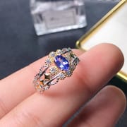 925 silver inlaid natural emerald, Ruby Sapphire Moonstone topaz color treasure wholesale
